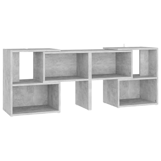 Carillo Wooden TV Stand With Shelves In Concrete Effect_2