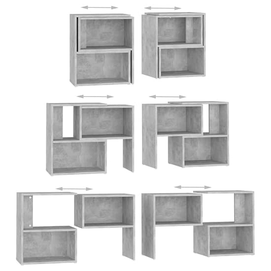Carillo Wooden TV Stand With Shelves In Concrete Effect_4
