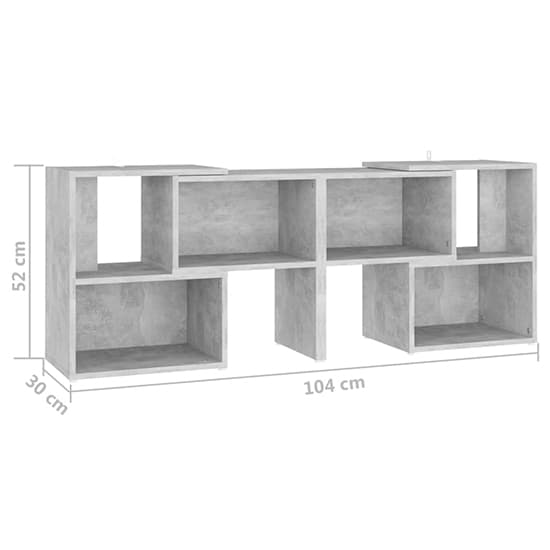 Carillo Wooden TV Stand With Shelves In Concrete Effect_5