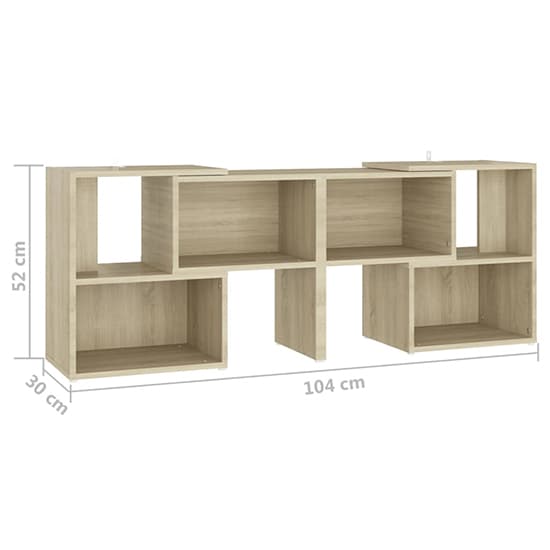 Carillo Wooden TV Stand With Shelves In Sonoma Oak_5