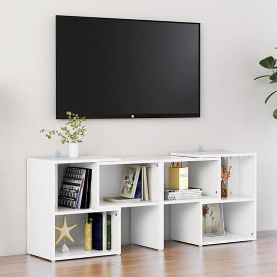 Carillo Wooden TV Stand With Shelves In White_1