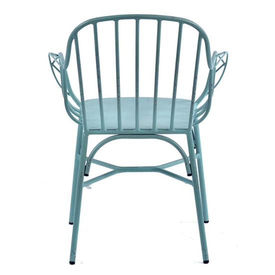 Carla Outdoor Aluminium Vintage Arm Chair In Light Blue_3