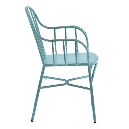 Carla Outdoor Aluminium Vintage Arm Chair In Light Blue_4