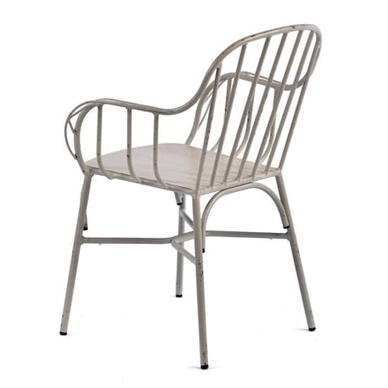 Carla Outdoor Aluminium Vintage Arm Chair In White_2