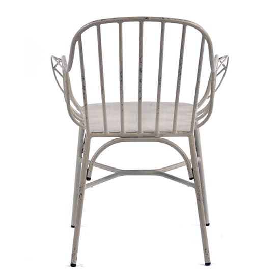 Carla Outdoor Aluminium Vintage Arm Chair In White_3