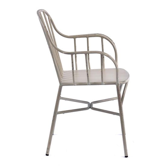 Carla Outdoor Aluminium Vintage Arm Chair In White_4