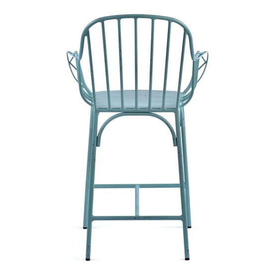Carla Outdoor Aluminium Vintage Bar Chair In Light Blue_3