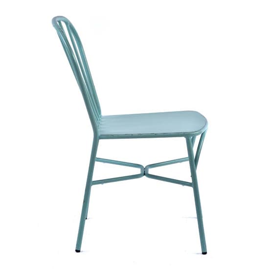 Carla Outdoor Aluminium Vintage Side Chair In Light Blue_2