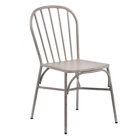 Carla Outdoor Aluminium Vintage Side Chair In White_1