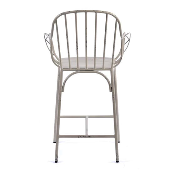 Carla Outdoor Mid Height Vintage Arm Chair In White_3