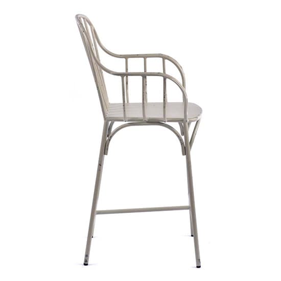 Carla Outdoor Mid Height Vintage Arm Chair In White_4