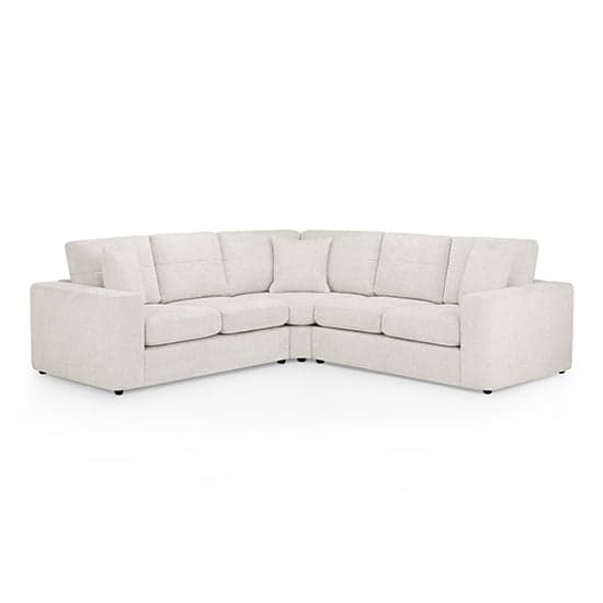 Carlton Fabric Large Corner Sofa In Cream With Wooden Feets_1