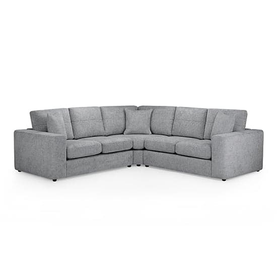 Carlton Fabric Large Corner Sofa In Grey With Wooden Feets_1