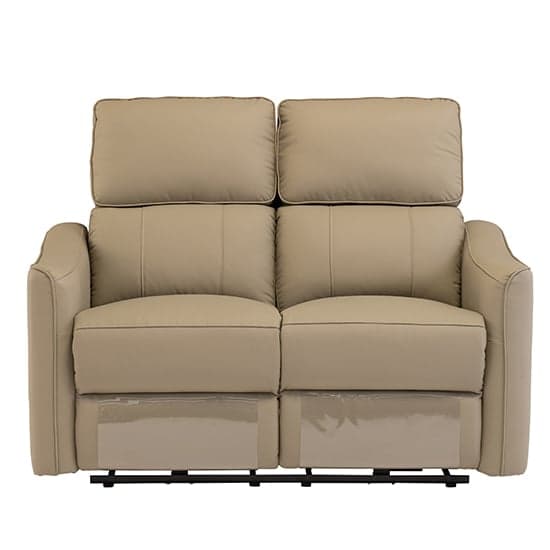 Carlton Faux Leather Electric Recliner 2 Seater Sofa In Taupe_1