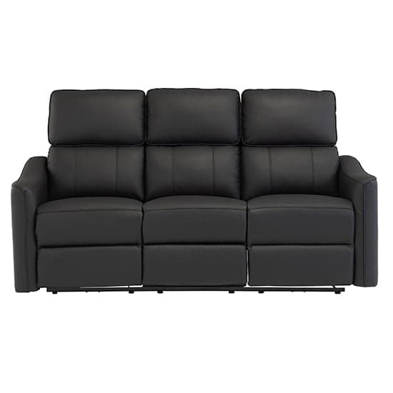 Carlton Faux Leather Electric Recliner 3 Seater Sofa In Black_1