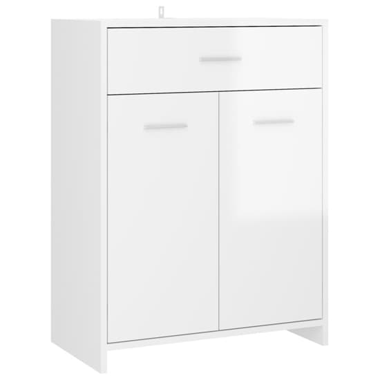 Carlton High Gloss Bathroom Cabinet With 2 Doors In White_4