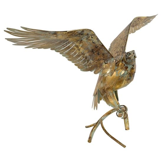 Carlton Iron Eagle Sculpture In Rustic gold_2
