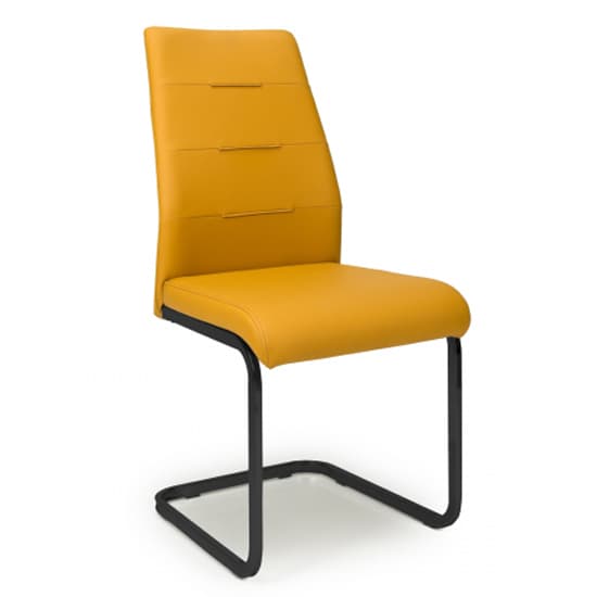 Carlton Yellow Leather Effect Dining Chairs In Pair_2