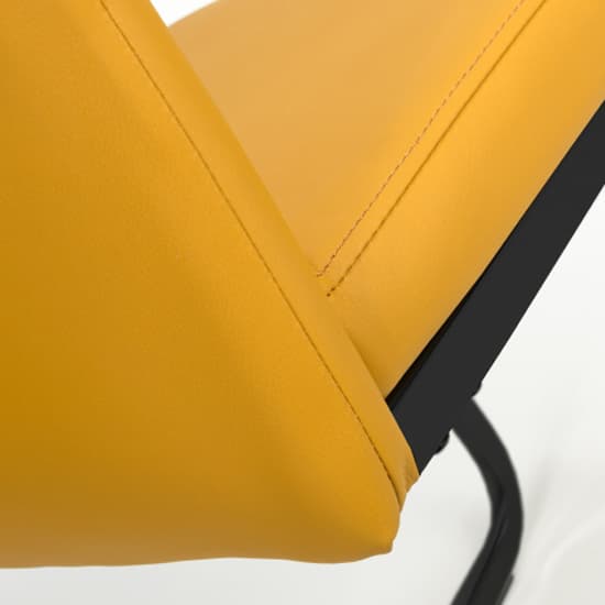 Carlton Yellow Leather Effect Dining Chairs In Pair_8