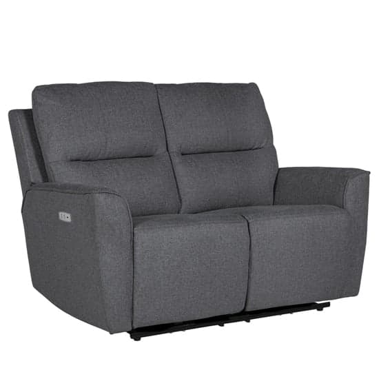 Carly Electric Recliner Chenille Fabric 2 Seater Sofa In Charcoal_1