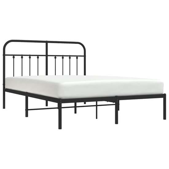 Carmel Metal Double Bed With Headboard In Black_2