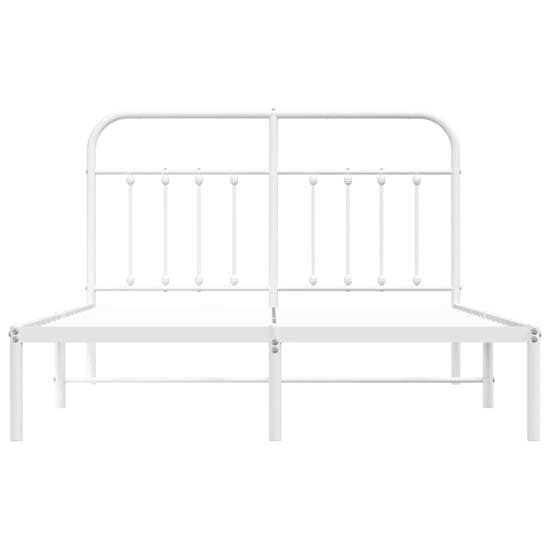 Carmel Metal Double Bed With Headboard In White_4
