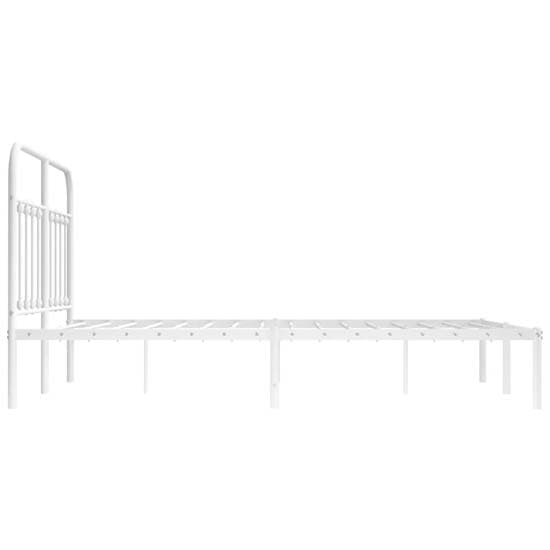 Carmel Metal Double Bed With Headboard In White_5