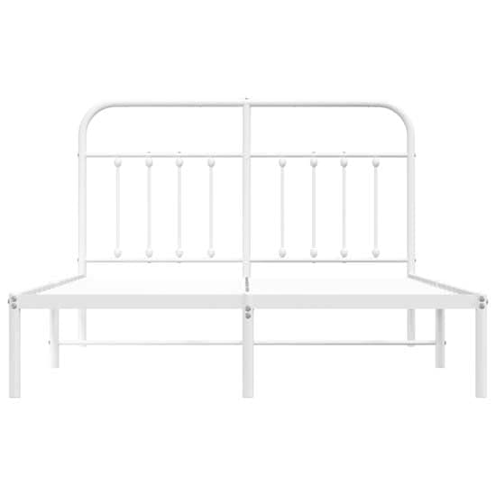 Carmel Metal King Size Bed With Headboard In White_4