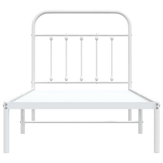 Carmel Metal Single Bed With Headboard In White_4
