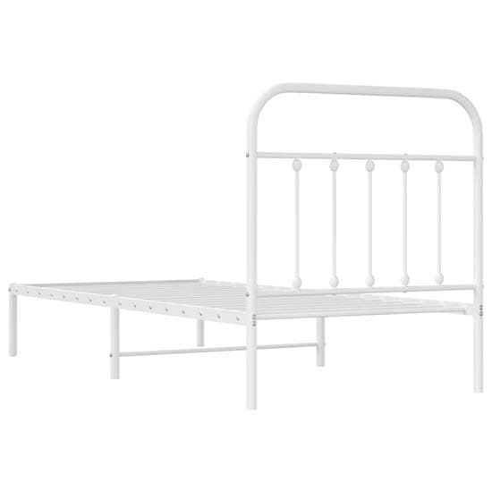 Carmel Metal Single Bed With Headboard In White_6