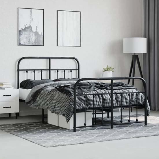 Carmel Metal Small Double Bed In Black_1