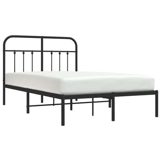 Carmel Metal Small Double Bed With Headboard In Black_2