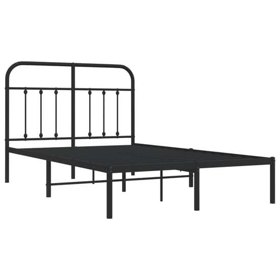 Carmel Metal Small Double Bed With Headboard In Black_3