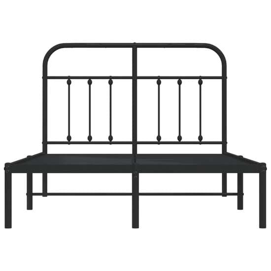 Carmel Metal Small Double Bed With Headboard In Black_4