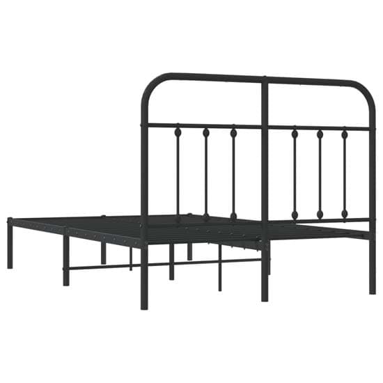Carmel Metal Small Double Bed With Headboard In Black_6