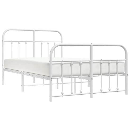 Carmel Metal Small Double Bed In White_2