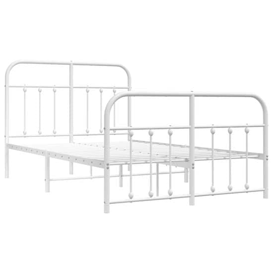 Carmel Metal Small Double Bed In White_3