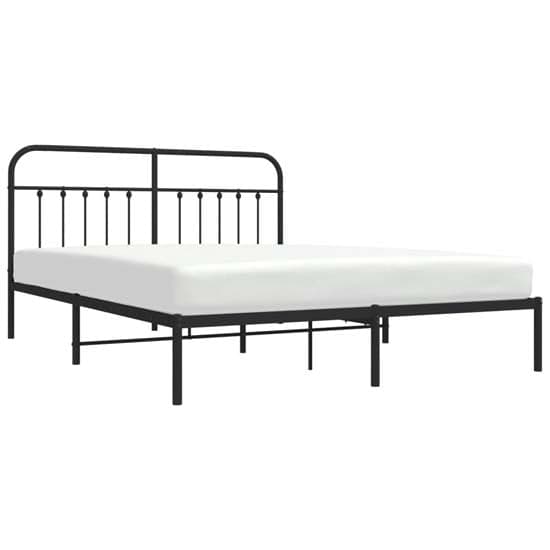 Carmel Metal Super King Size Bed With Headboard In Black_2