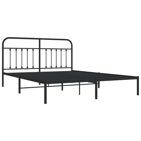 Carmel Metal Super King Size Bed With Headboard In Black_3