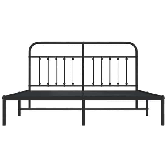 Carmel Metal Super King Size Bed With Headboard In Black_4