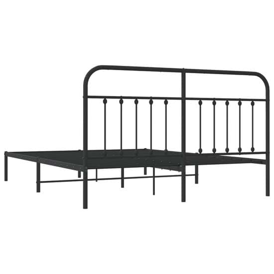 Carmel Metal Super King Size Bed With Headboard In Black_6