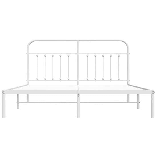 Carmel Metal Super King Size Bed With Headboard In White_4
