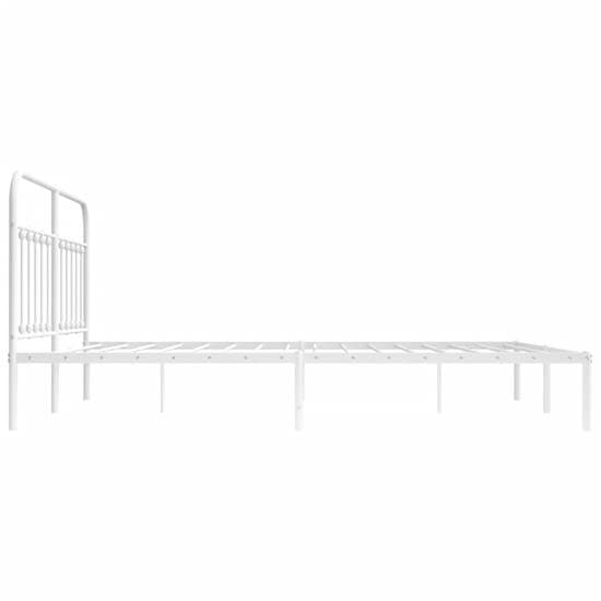 Carmel Metal Super King Size Bed With Headboard In White_5