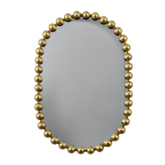 Carmel Rounded Rectangle Portrait Wall Mirror In Gold Frame Furniture