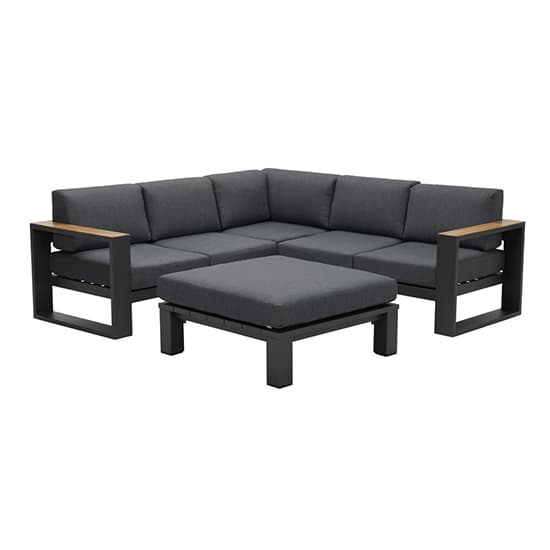 Carmo Fabric Corner Sofa With Footstool In Reflex Black_7