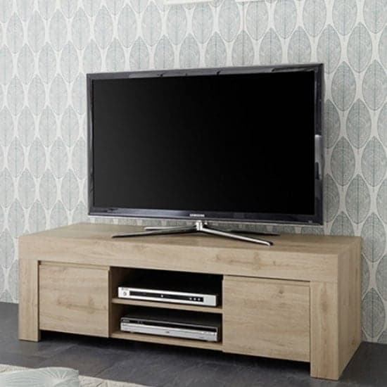 Carney Contemporary TV Stand In Cadiz Oak With 2 Doors_1