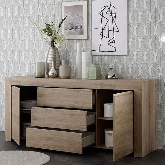 Carney Sideboard In Cadiz Oak With 2 Doors And 3 Drawers_2