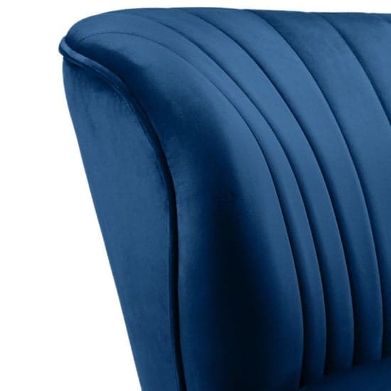 Caliste Velvet 2 Seater Sofa In Blue With Black Wooden Legs_4