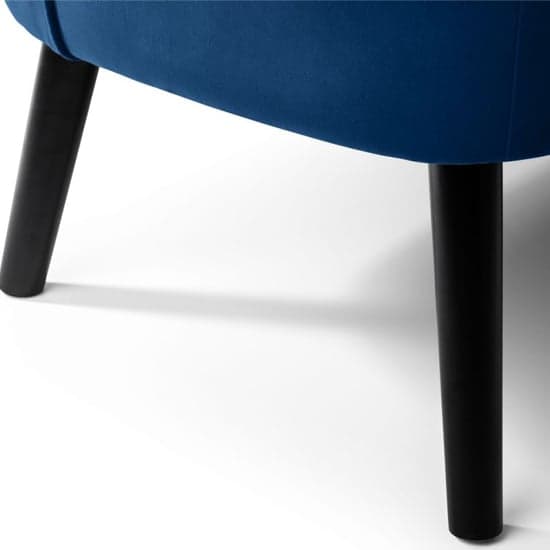 Caliste Velvet 2 Seater Sofa In Blue With Black Wooden Legs_5