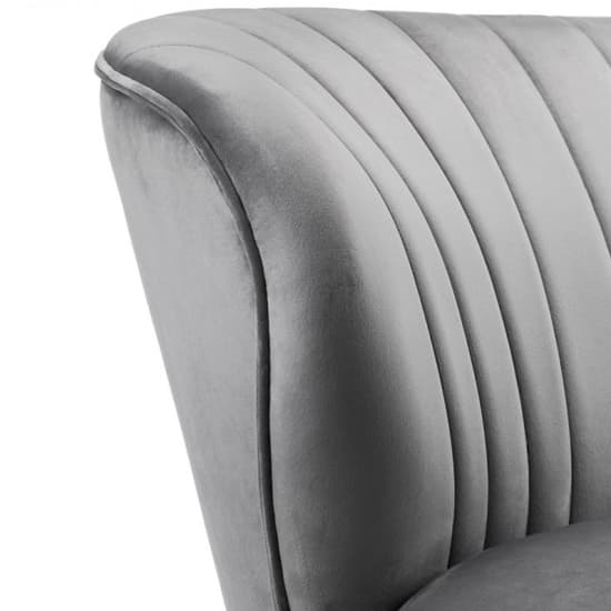 Caliste Velvet 2 Seater Sofa In Grey With Black Wooden Legs_4